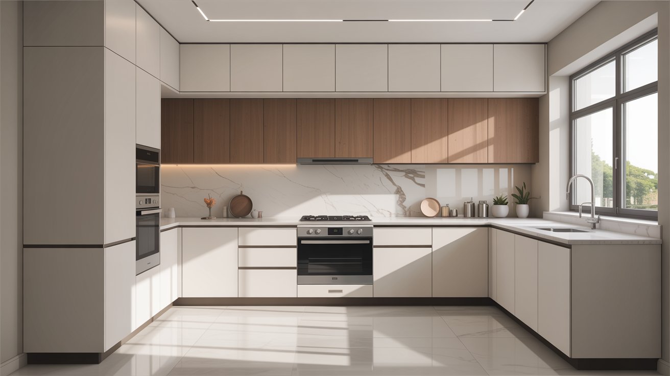 Modular Kitchen-Modern Luxury L-Shaped