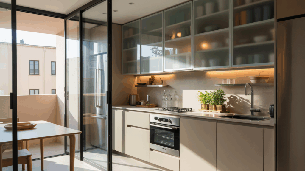 Compact Urban Glass Kitchen Design