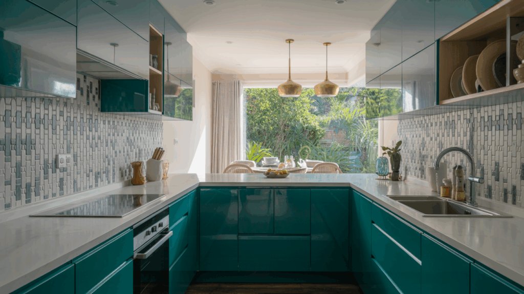 Contemporary Bold U-Shaped Kitchen