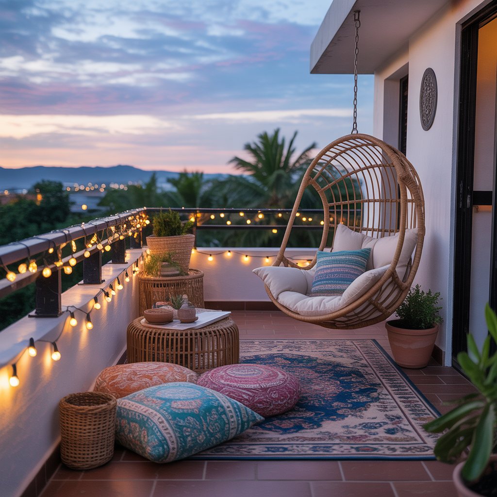 Cozy Bohemian Balcony
