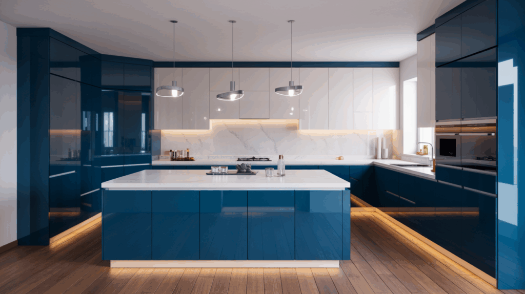 Luxury L-Shaped Kitchen with Island