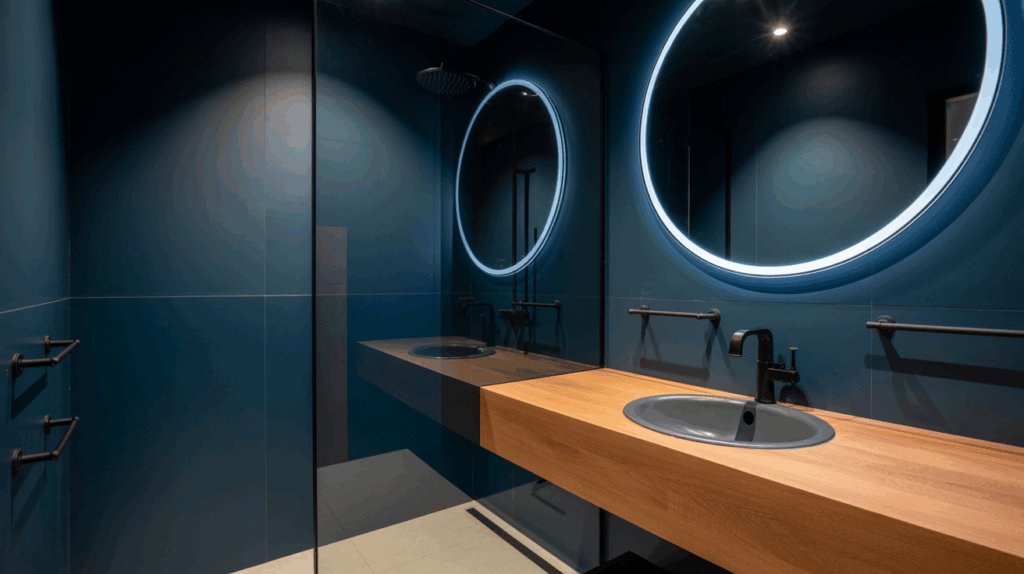 Minimalist Bathroom with Bold Colors