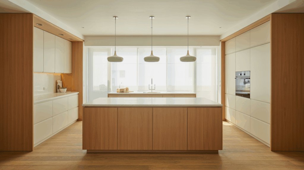 Minimalist Scandinavian Island Kitchen