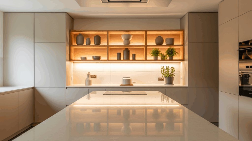 Minimalist Straight Kitchen Layout