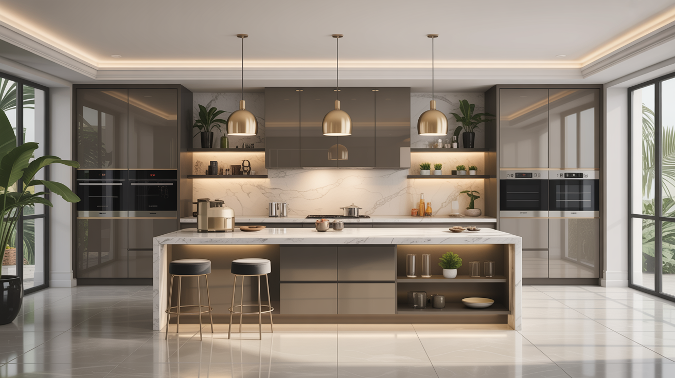 Modular Kitchen-Luxury Island Kitchen
