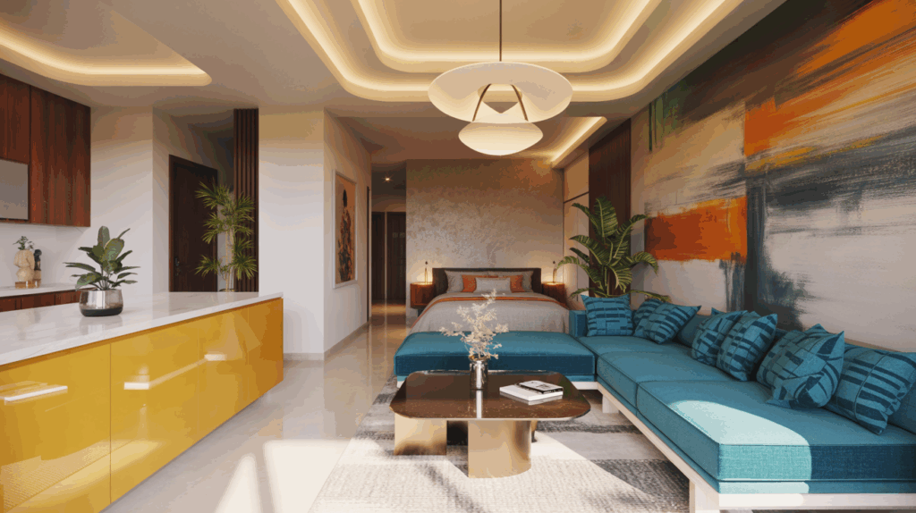 Vibrant Contemporary 1BHK Design