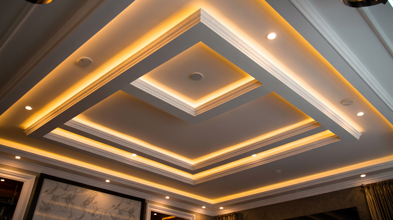 A ceiling that shines as bright as your style – LED interiors done right.