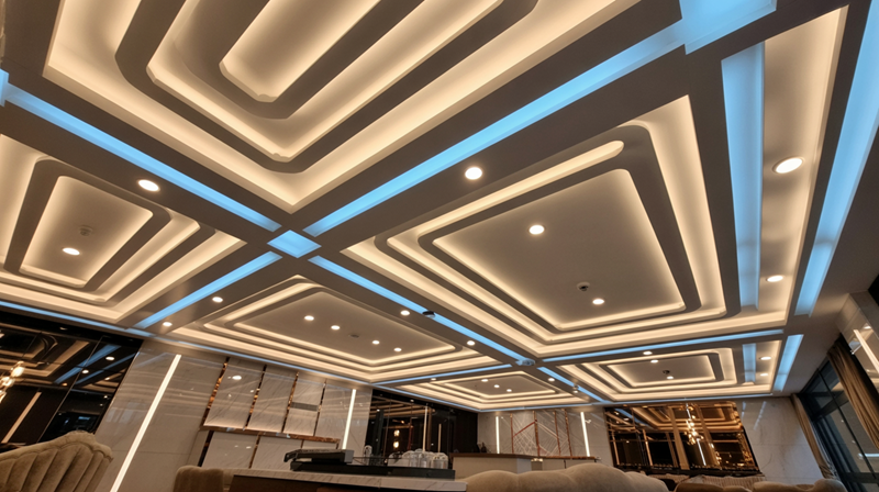 Light up your living room with style – LED false ceilings that mesmerize.