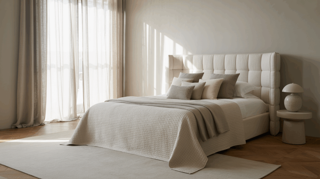 Elegance in simplicity – a serene bedroom retreat designed for pure comfort.