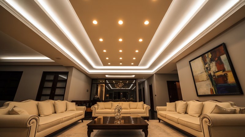 Modern vibes, elegant glow – transform your living space with LED ceilings