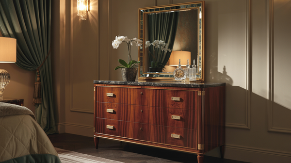 A statement dresser that organizes, reflects, and defines your space beautifully