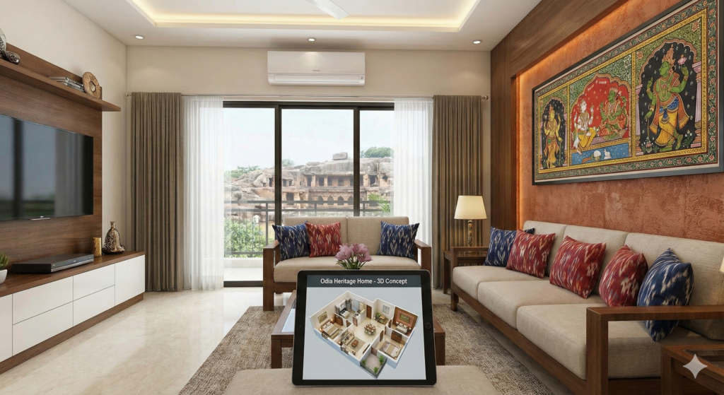 Odia Heritage Home 3D Concept designing in bhubaneswar