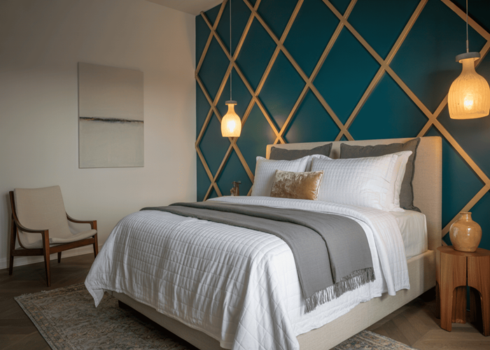 Contemporary Guest Bedroom with Artistic Touch